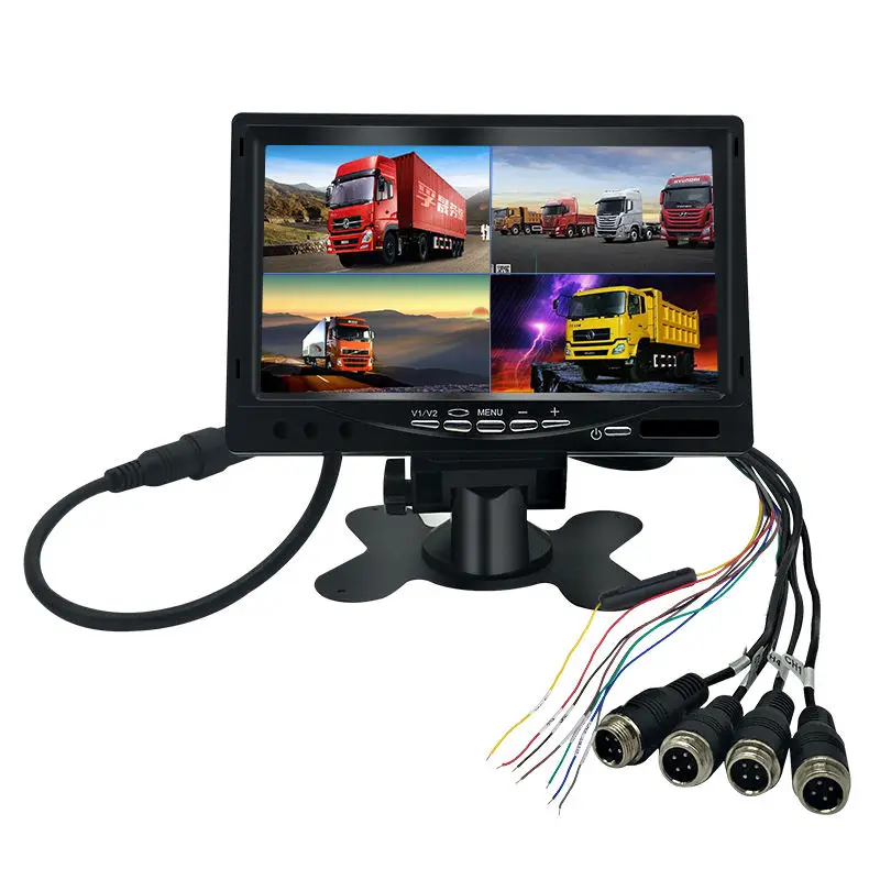 Customizable Manufacturer Playback Quad Lcd Tft Channels Output Mobile Hd  7 Inch Car Monitor Car Side Mirror Camera