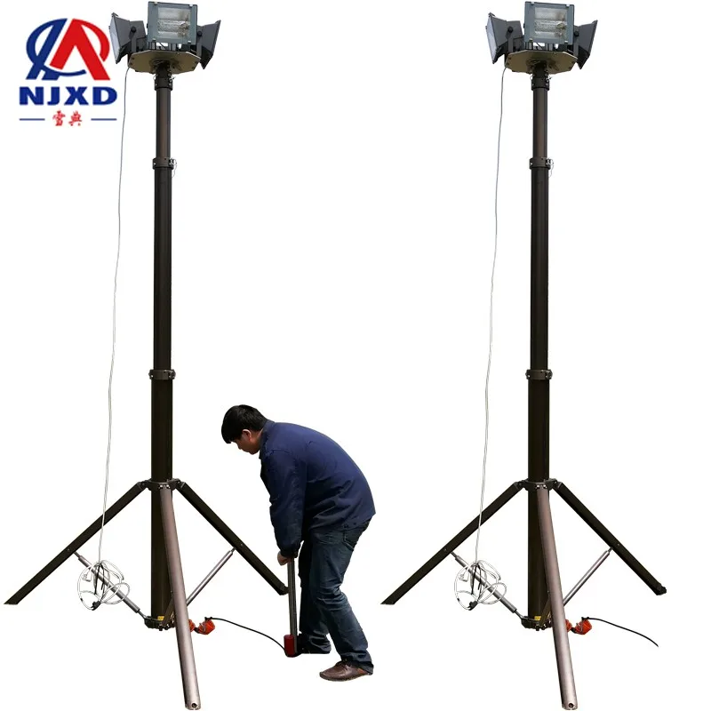 XD1599 Manual telescopic mast equipment with pump or Wire rope Winch
