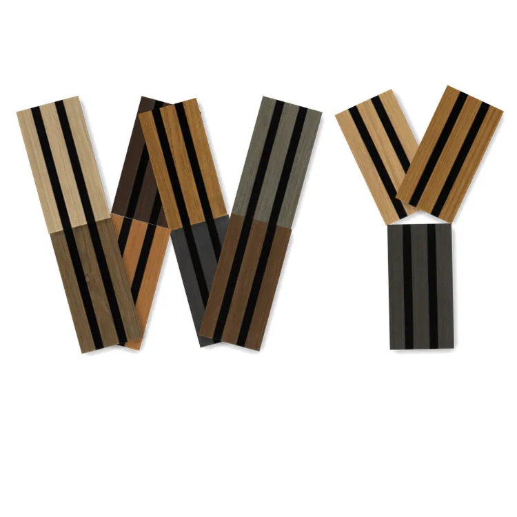 Fireproof Acoustic PET Felt Slat Wood Grilled Wall Panels For Indoor Transform