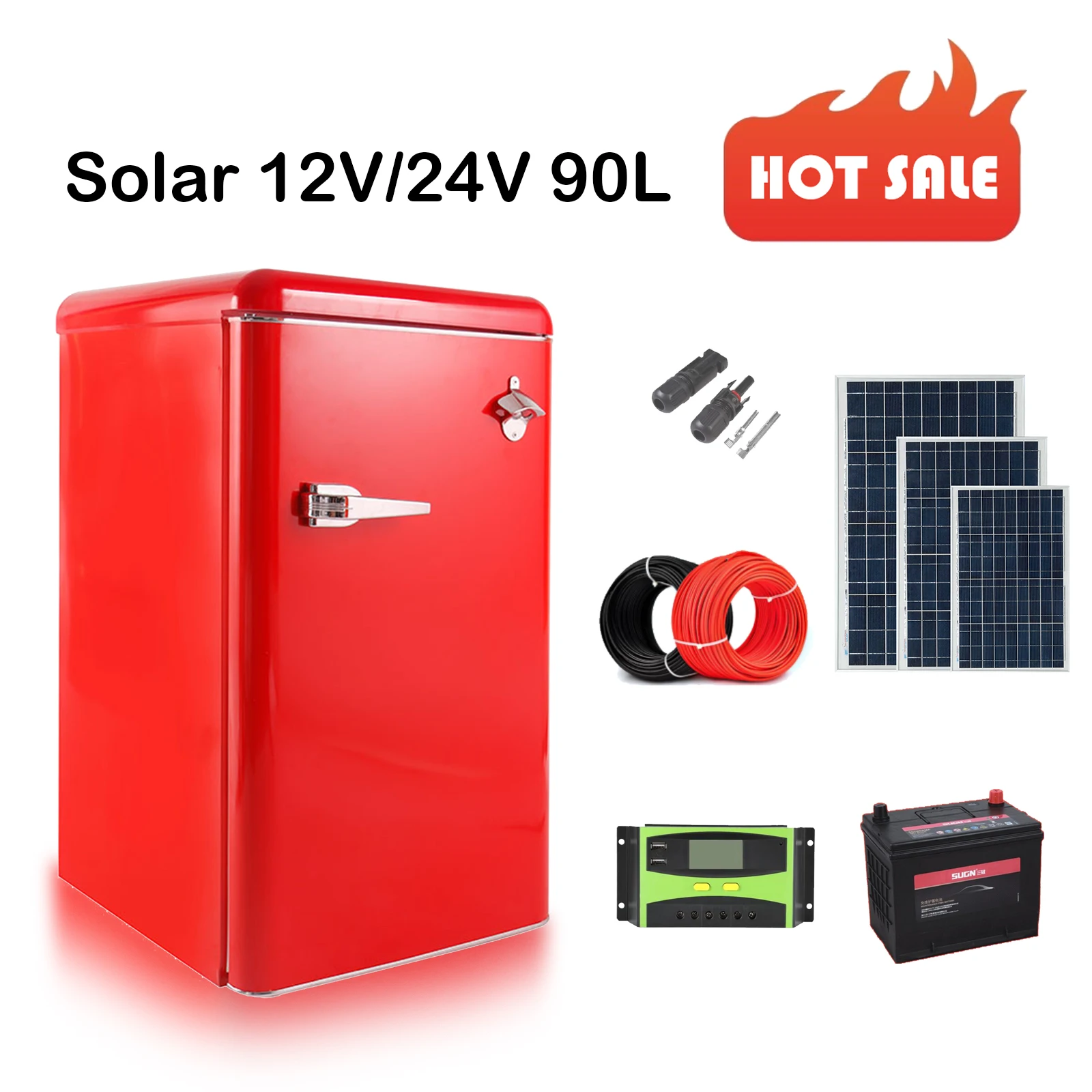 BC-90 12v 24v fridge freezer dc fridge for car solar freezer