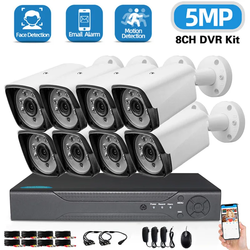 2MP 4CH Outdoor Indoor Metal Camera AHD Home Security cctv camera with dvr hdcvi hikivision digital video recorder