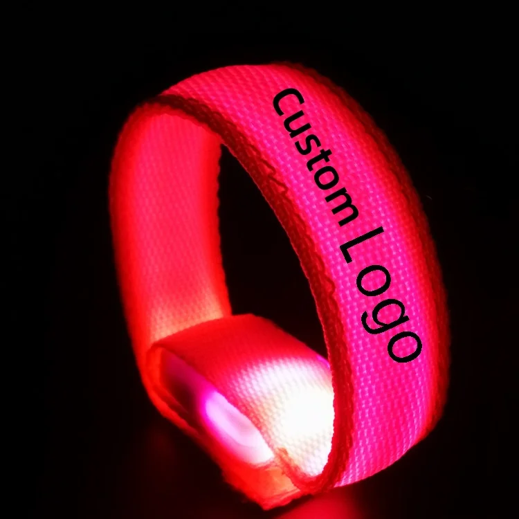 OEM LED Glow Bracelets Light Up Glow in The Dark Party Favors PVC Led Wristbands for Concerts Festivals Game Prizes Sports Rave