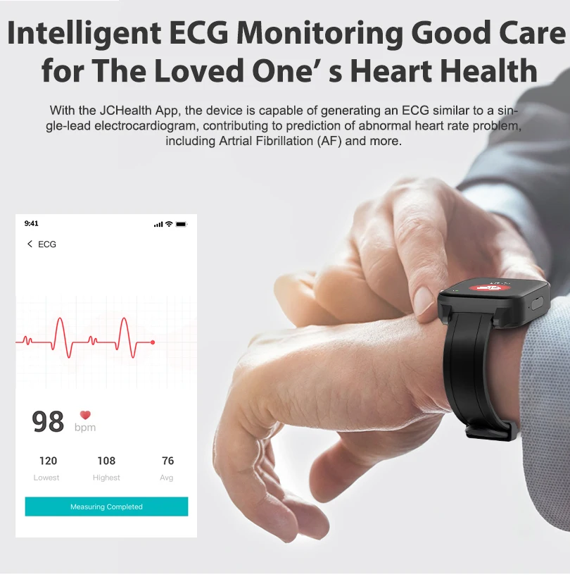 J-Style 2032 Elderly Smart Watch Bluetooth 4G Health Monitor SOS Button With 4G ECG PPG HRV Body Temperature SpO2