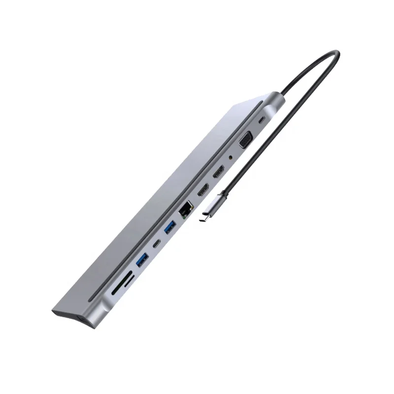 12 портов Mst Usb C док-станция с двойной Hdtv 100W Pd Rj45 Lan с возможностью нанесения производителем личных Usb Type-C концентратор Usb Type C док-станции