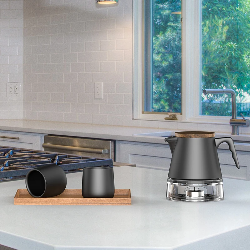 DHPO New Unique Handle Design High-end Teapot with infusers for loose tea 20 oz ceramic porcelain teapot with infuser set