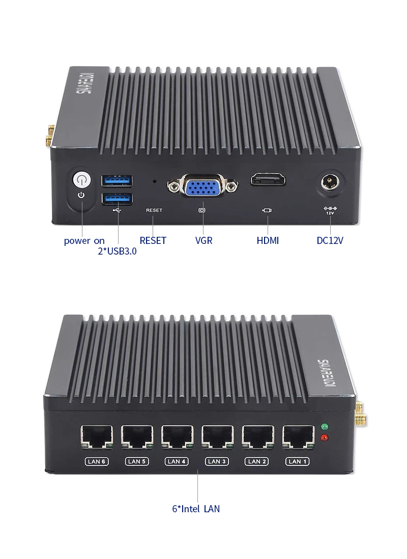 Mini PC Pfsense Appliance Hardware 6 LAN Wifi Cyber Network Security Protection router open-source Mini PC For Firewall Pfsense