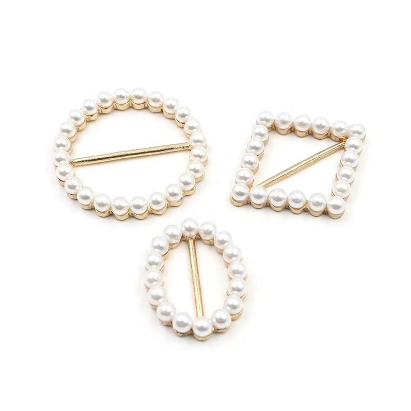 2020 Fancy design apparel buckle  various shaped pearl buckle delicate square belt buckle for clothing