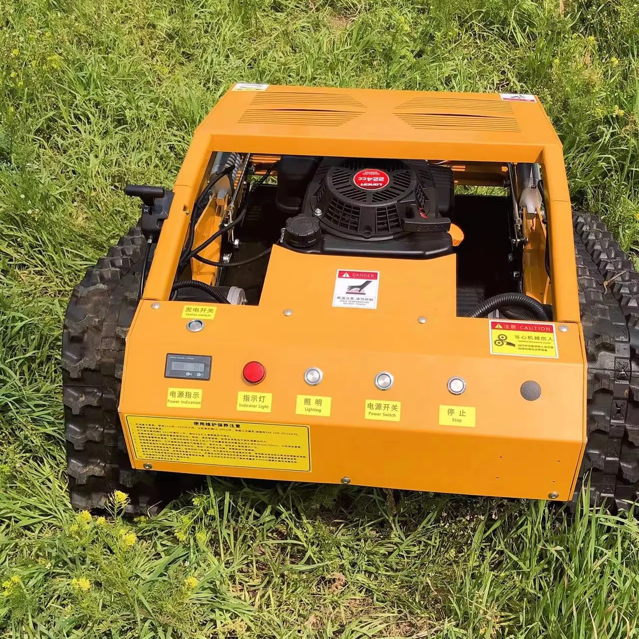 Gasoline powered remote control lawn mower Zero turn robot drives wireless battery powered lawn mower