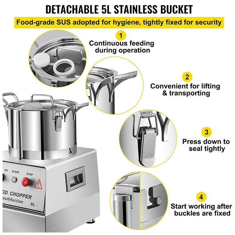 Good quality commercial food processor stainless steel chopper Vegetable meat Grinder mincer 5L 10L 7L 15L