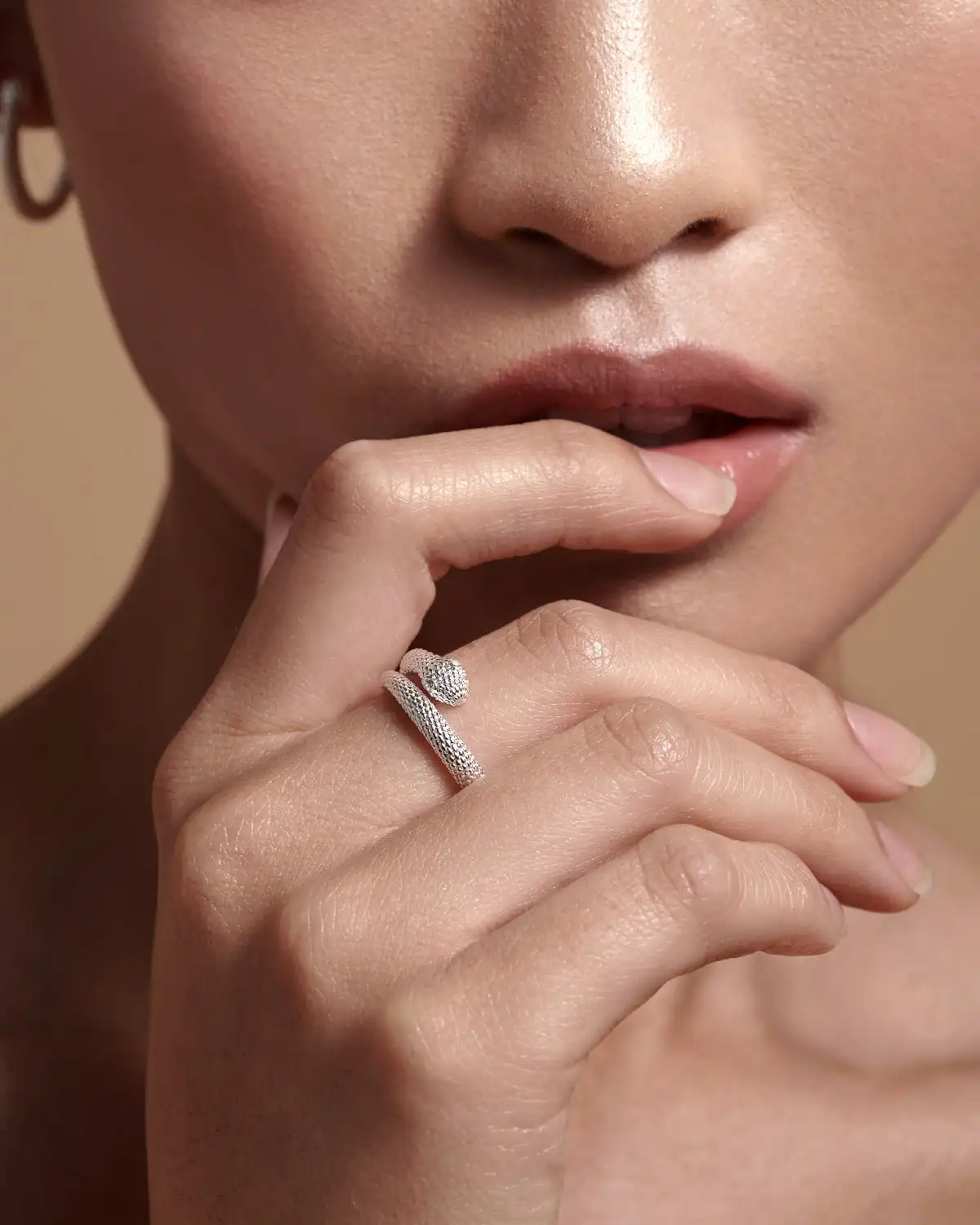 Milskye personality fashion fine jewelry for women 925 silver 18k gold tail contact snake rings