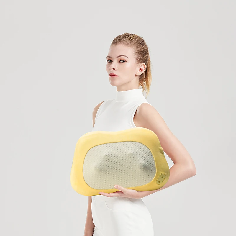 Hi5 Bubble Factory High-quality 4D New Memory Foam Neck Back Massage Pillow Rechargeable Electric Lumbar Massager with Heat