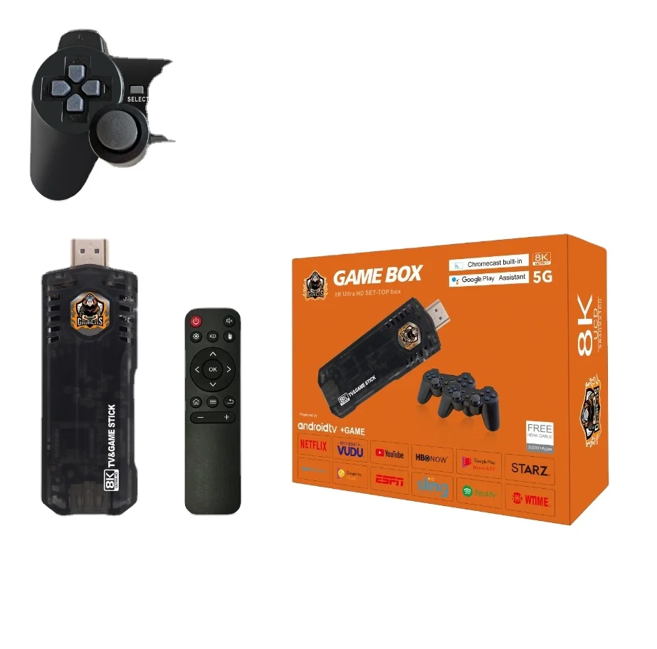 Promotion Factory Wholesale Price X8 Game Stick 8K 10000 Games Arcade Retro Video Game Consoles for PS1 Dual Wireless Controller