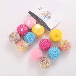 Silicat cat toy wool ball set 6pcs grinding claw pet toys wholesale in stock cat toy