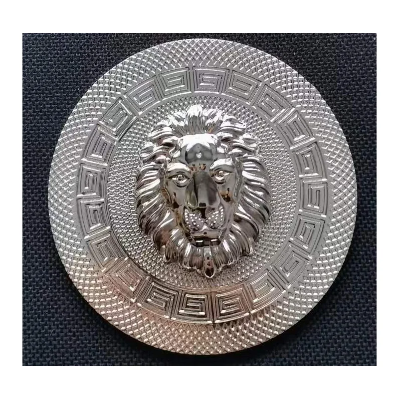Хромированная Серебряная голова льва, эмблема Medusa для мебели, дивана с задней винтами