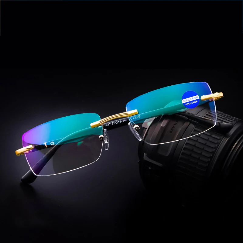 Teenyoun Ultralight Rimless Reading Glasses Anti Blue Light Radiation Computer Presbyopia Readers 1.0 To 4.0 Eyewear