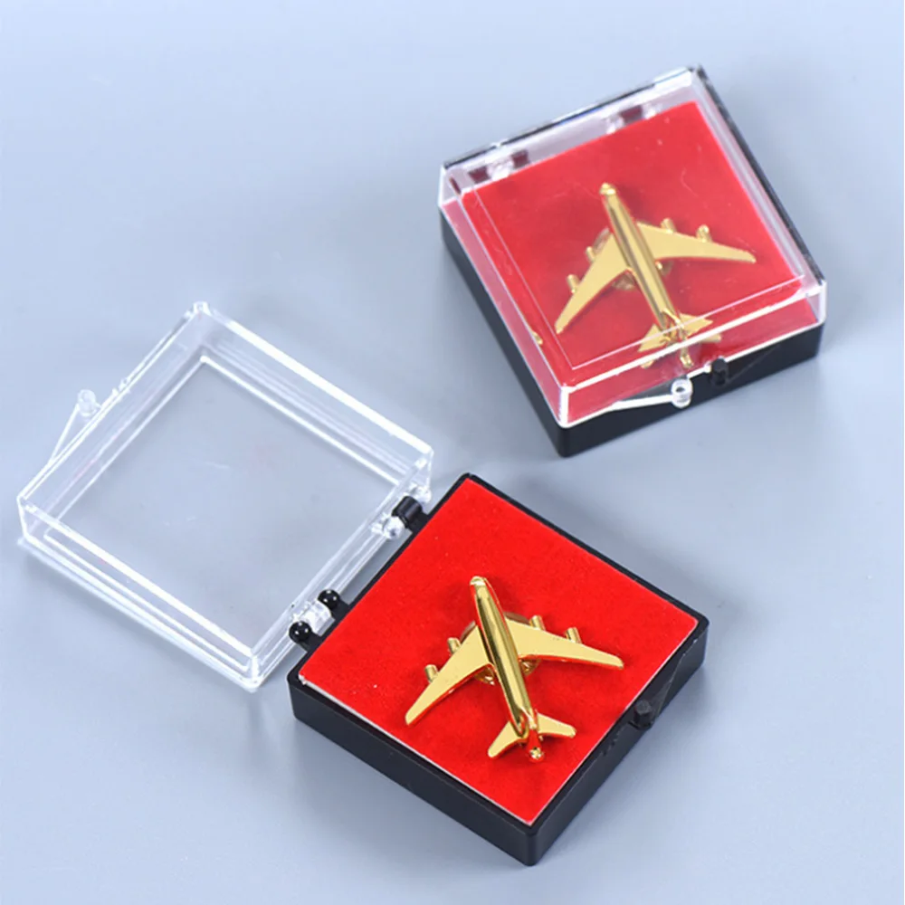 Wholesale Custom Creative Souvenir Metal 3D Airplane Model Safety Pin Brooch Badge