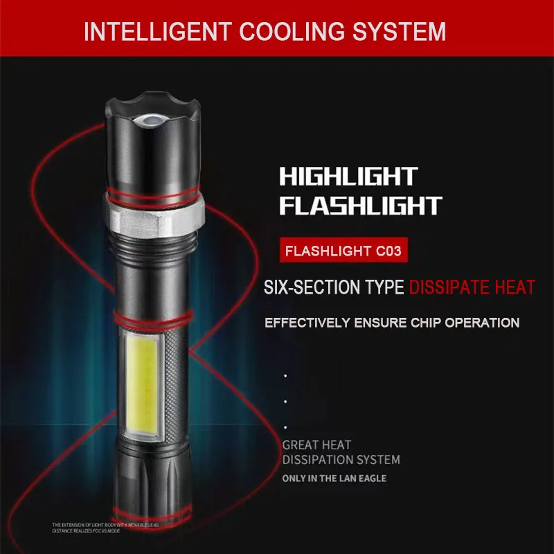 factory wholesale high quality aluminium alloy emergency bat tactical bright flashlight