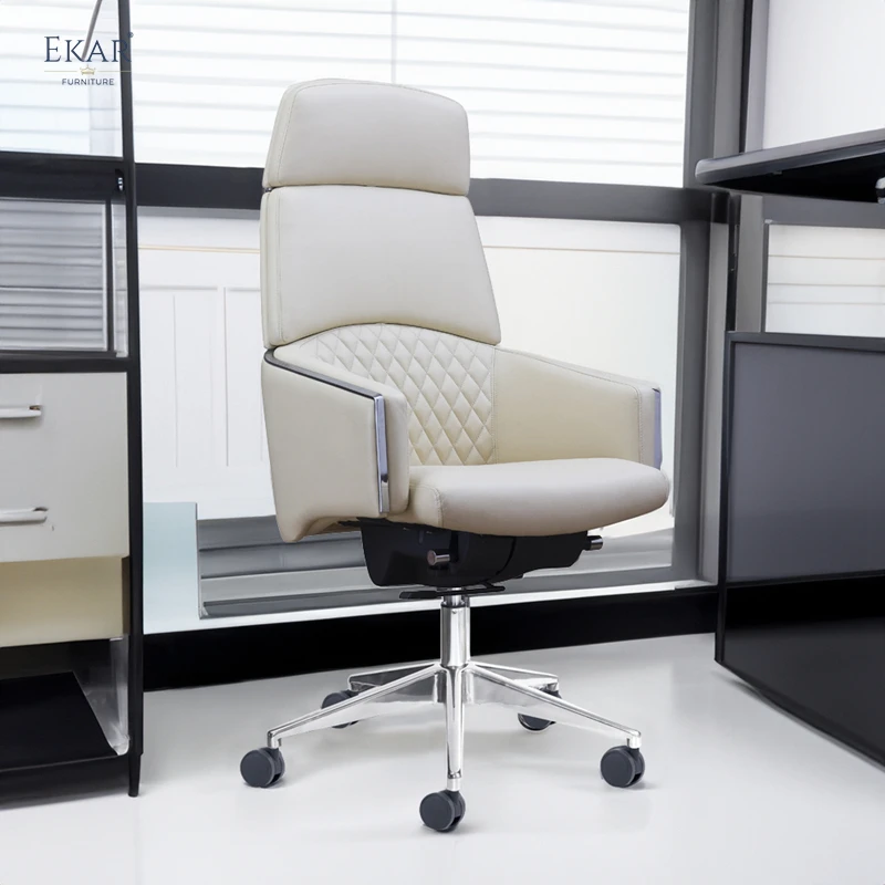 Elegant Italian Imported Top-Grain Leather Armrest Office Chair - Ultimate Executive Comfort