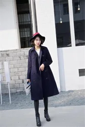 Трендовый Модный женский длинный кашемировый Повседневный тренчкот высокого качества