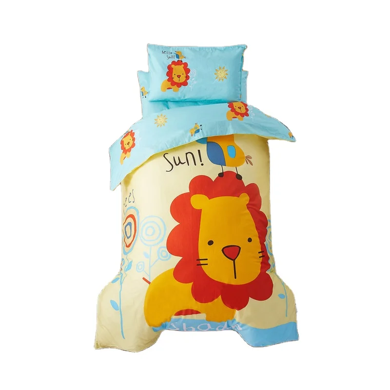 Kindergarten duvet cartoon printed three or six pieces cotton kids  bedding set quilt cover baby nap bed