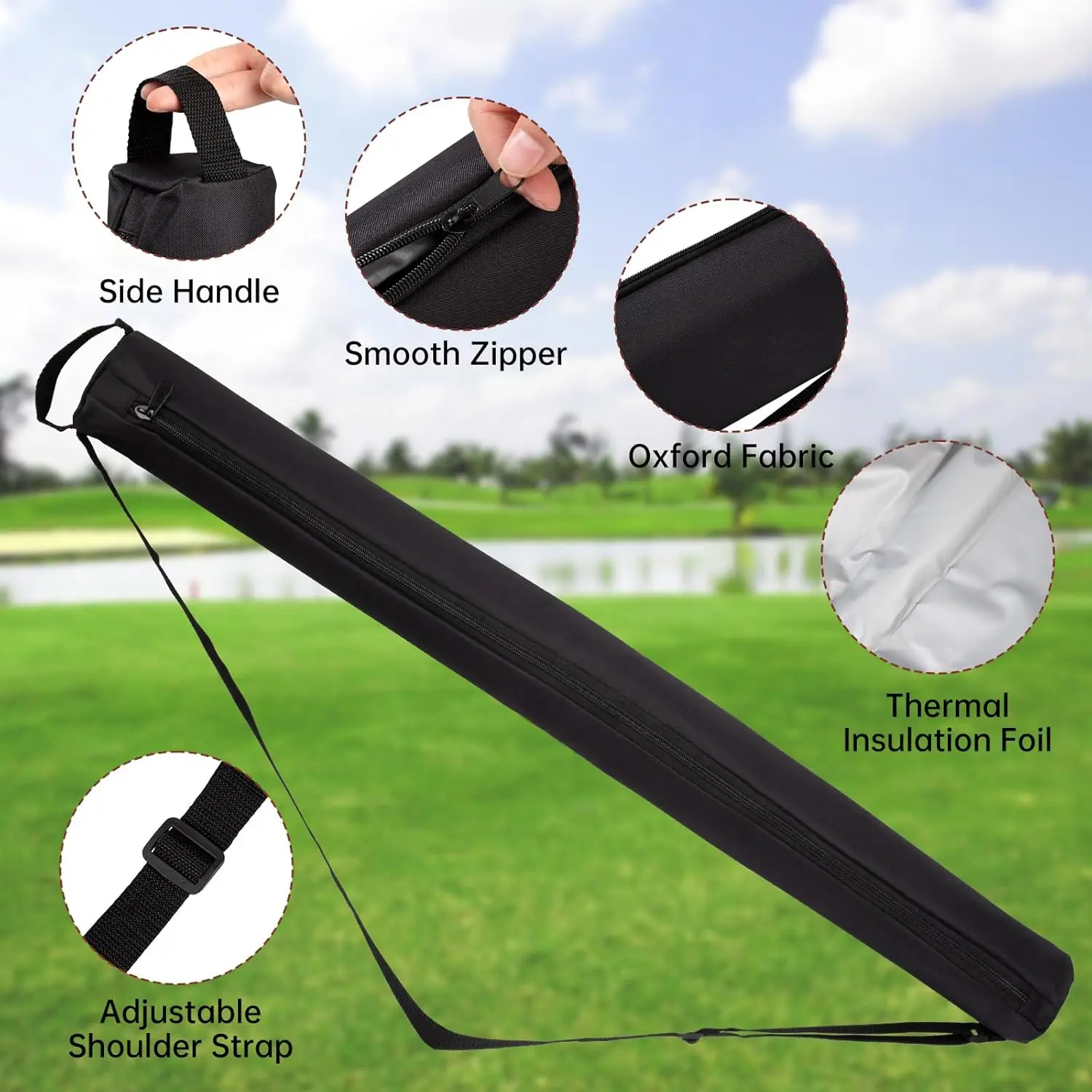 Customizable Logo Neoprene Polyester Insulated Golf Sleeves and Beer Can Cooler Bag for Travel Storage Camping Hiking Picnics