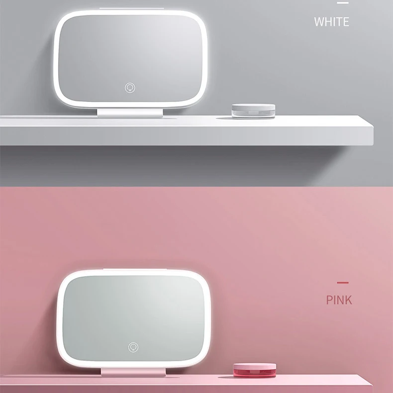 Three Color Adjustable Car Visor mirror Touch Sensor Vanity Mirror with LED Lights Cosmetic Travel Makeup Mirrors