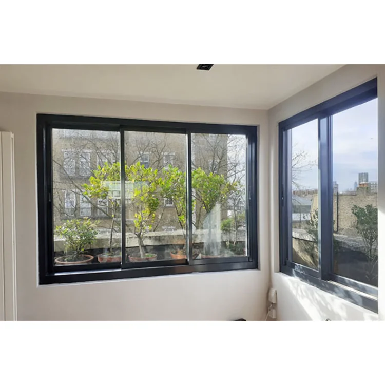 Horizontal Opening Aluminum Glass Window Energy Efficient Interior House Balcony Double Glazed Aluminium Sliding Windows