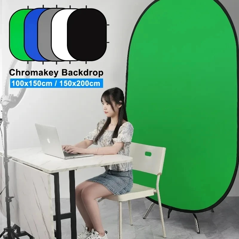Collapsible Reflector Portable Green Screen Background Chromakey Backdrop Reflector for Photography Photo Studio Props