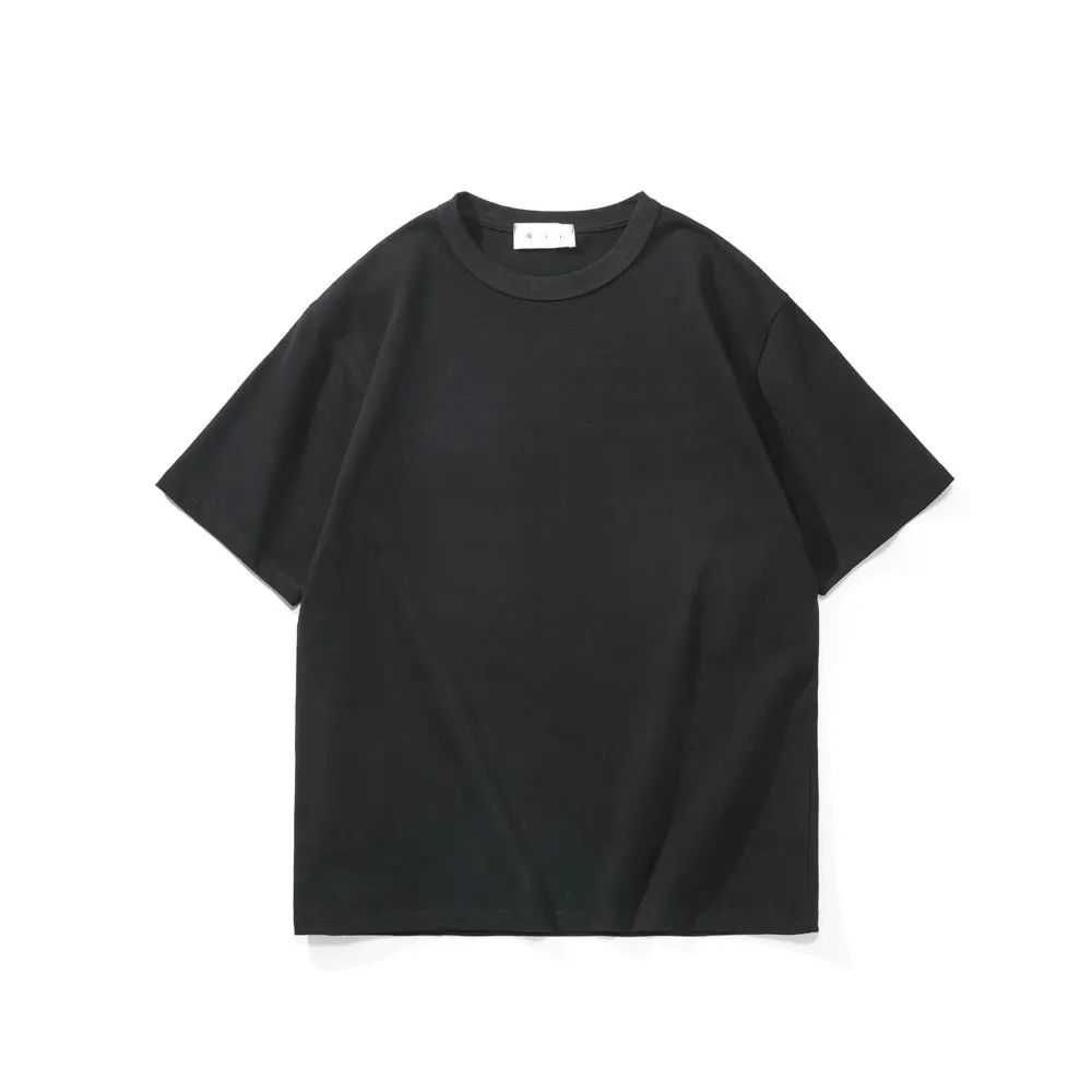 Boxy fit blank t-shirt custom men french terry sweat t shirt 100% organic pima cotton tee 300 gsm heavyweight oversized tshirt