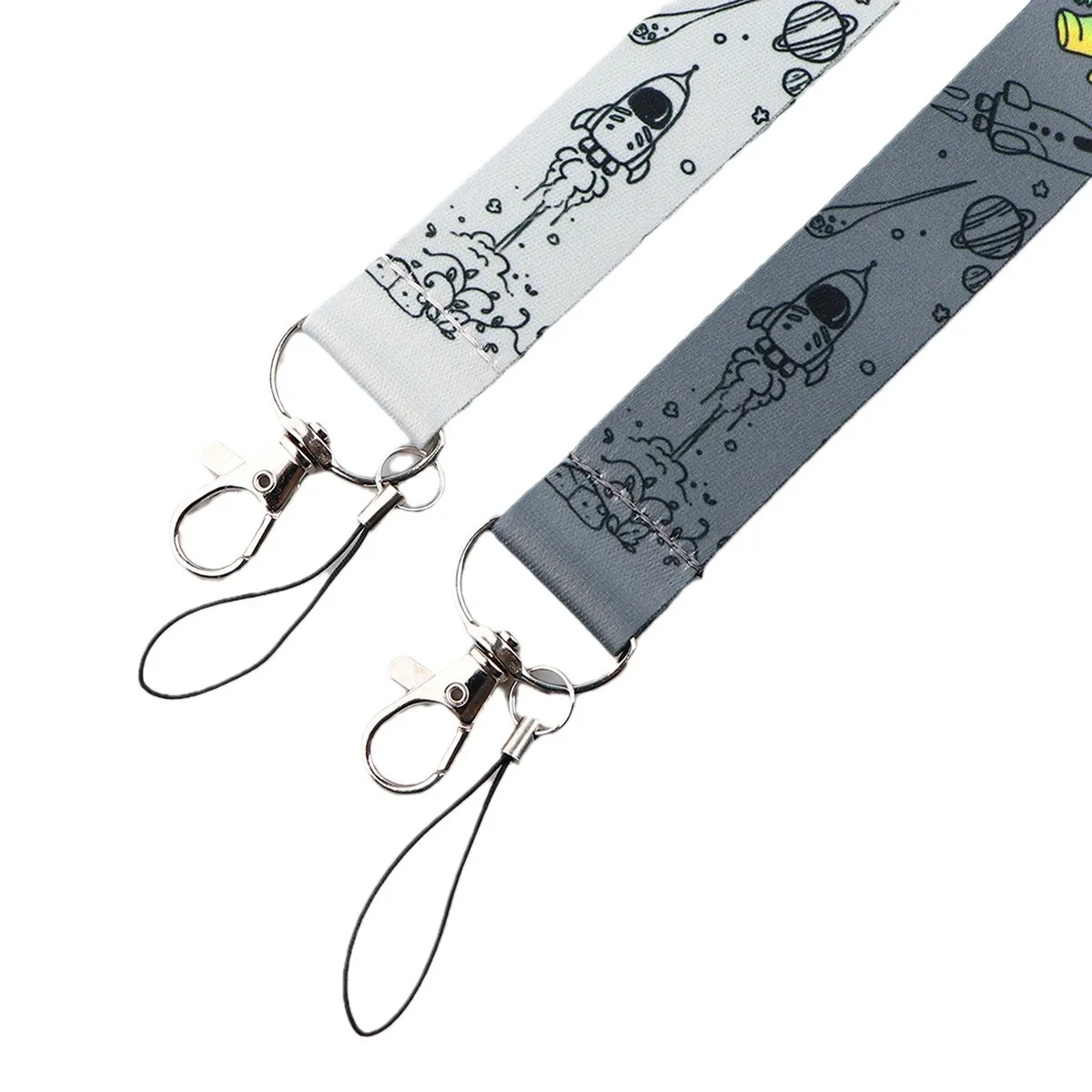 Wholesale Handmade Cell phone lanyard polyester double-sided printing long lanyard accessories mobile phone lanyard