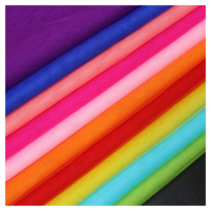Manufacturer Fine Holes Breathable Tulle Bolt Mesh 100% Nylon Tulle Fabric For Dance Skirt