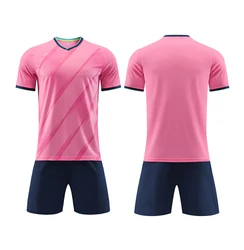 New Striped Soccer Kits Custom Jersey Uniform Unisex Jogging Suit Adult Football Jersey Gray Color Breathable And Quick-drying