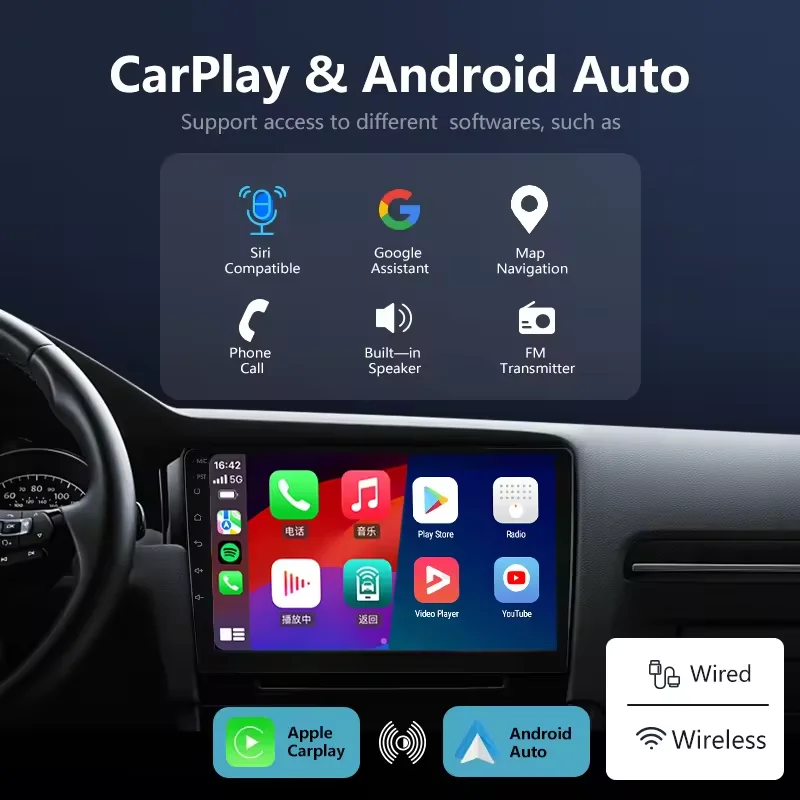 Stream 9/10 inch 2G+64G 4G+64G Android Car Radio Multimedia Video Player Navigation GPS Wireless 5.0 Bluetooth