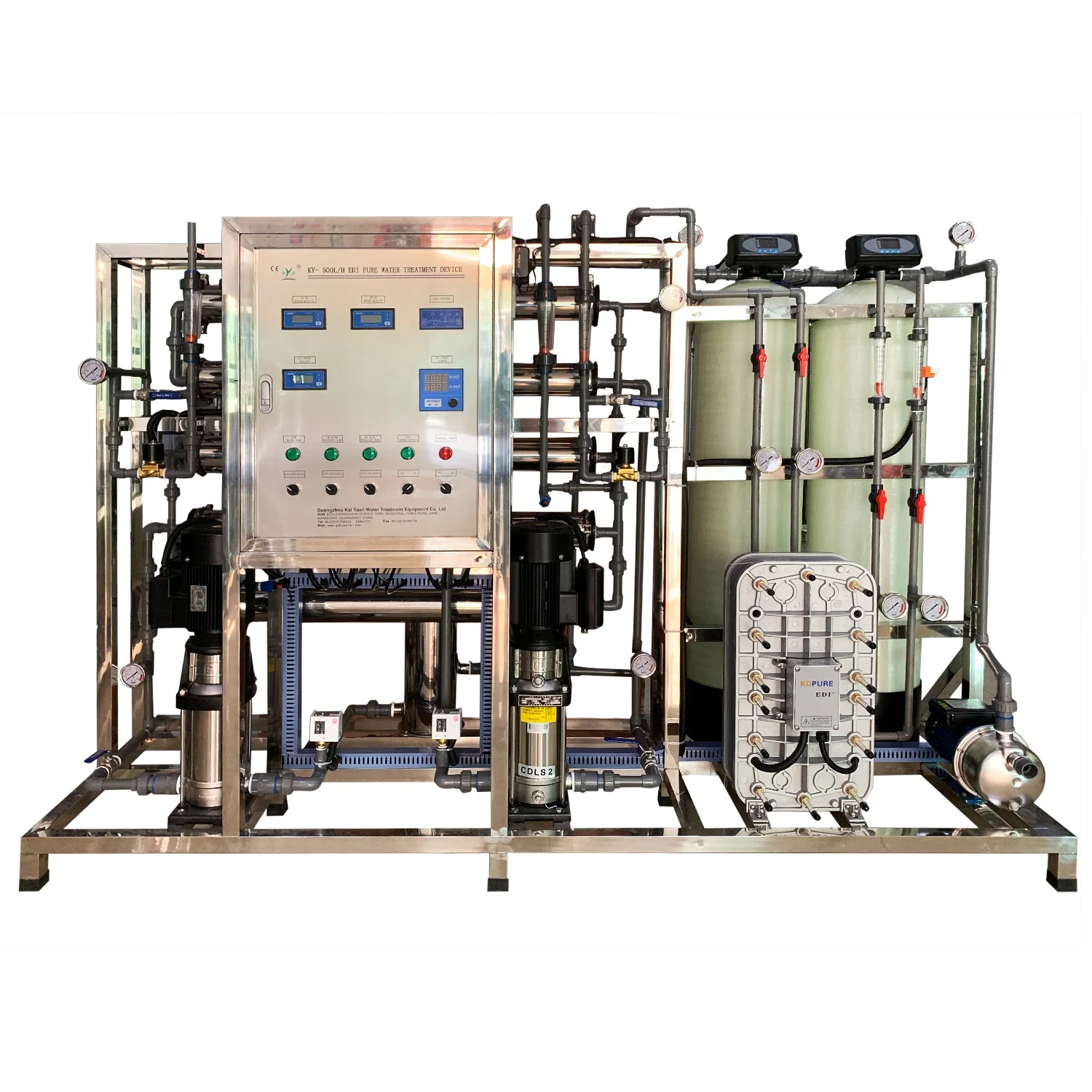 500lph Two Stage Ultrapure Ro EDI Purification Treatment System For Electronic Semiconductor/Hemodialysis