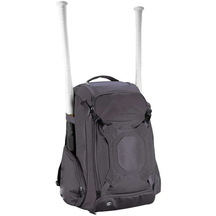 Custom Baseball Softball Equipment Bat Backpack Bag Holds 2 Bat Sleeves With External Helmet Holder and Shoe Compartment