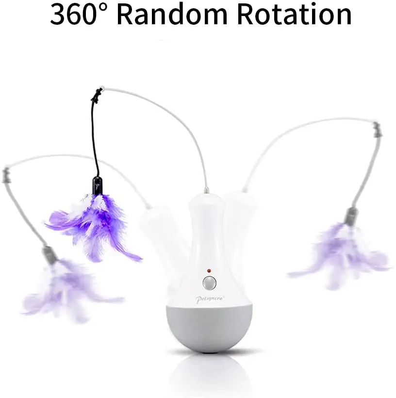 Interactive Balance Swing Cat Toys No power Drive Cat Teaser Tumbler rory-poly Chasing Pet Toy Self with Simulation Feathers