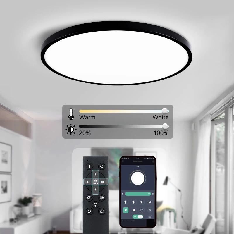 LED Ceiling Lamp 48W 36W 24W 18W 9W 6W Modern Panel Light in Living Room Bedroom Natural Light Surface Mount Fixture