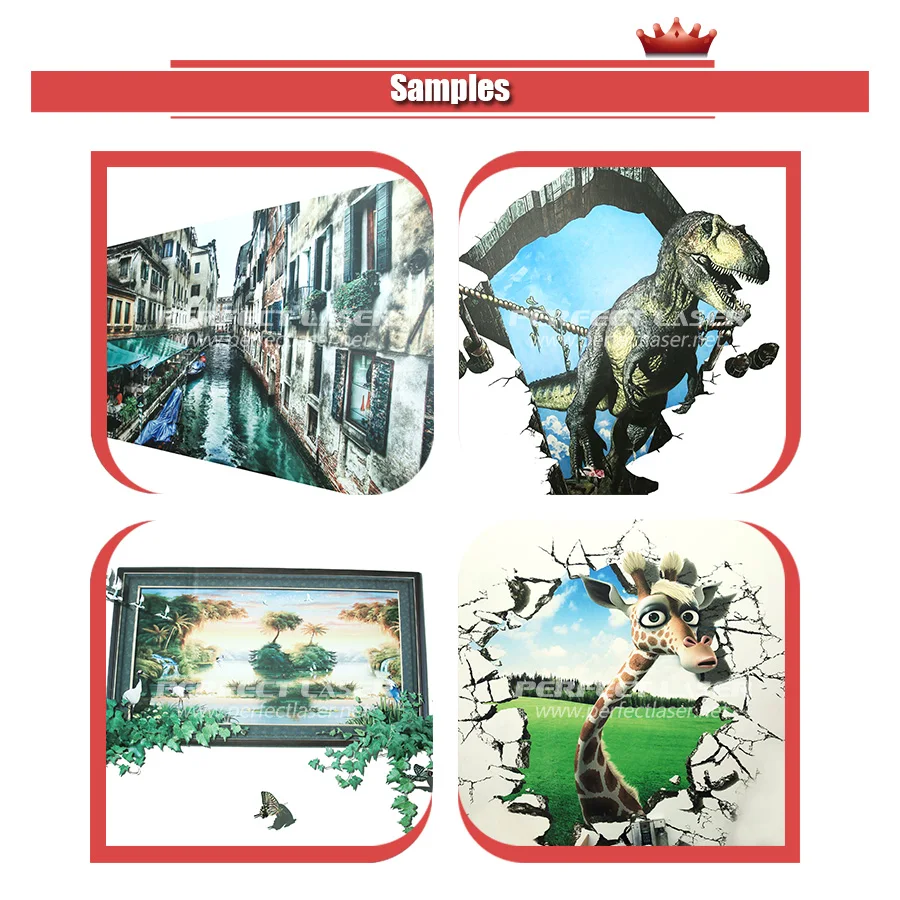 Perfect Laser Large Format UV Wall And Floor Printer Vertical 3D Glass Metal Plastic Printing Machine Painting On Wall Ground