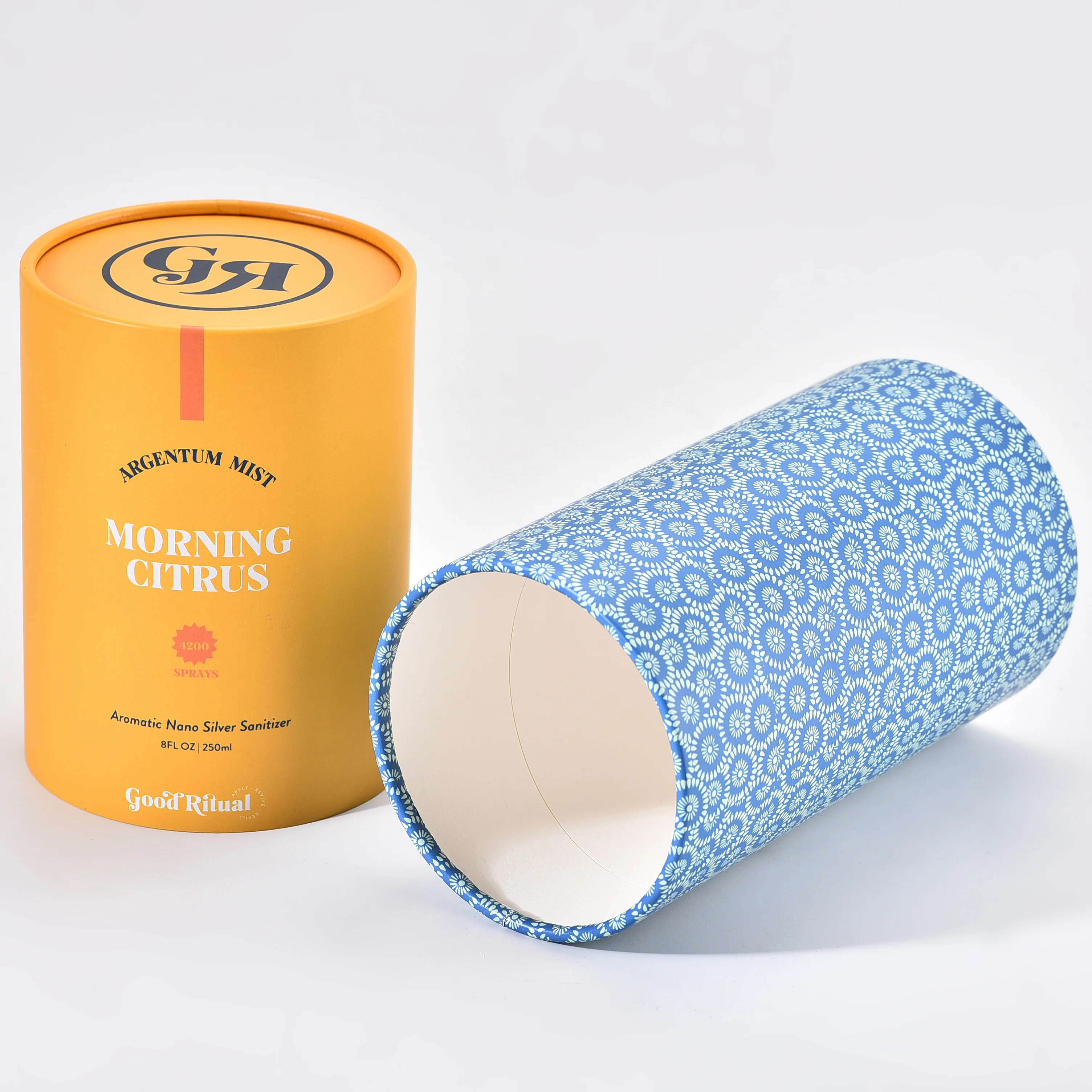 Custom Eco-Friendly Bath Fragrance Cylinder Paper Tube Packaging Recycled Materials Stamping Process for Food and Tea Box
