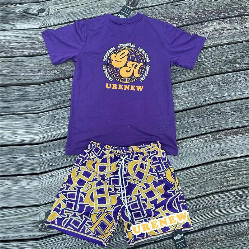 Custom logo sweatsuits tracksuit short sets summer 100% cotton jogging suit for men