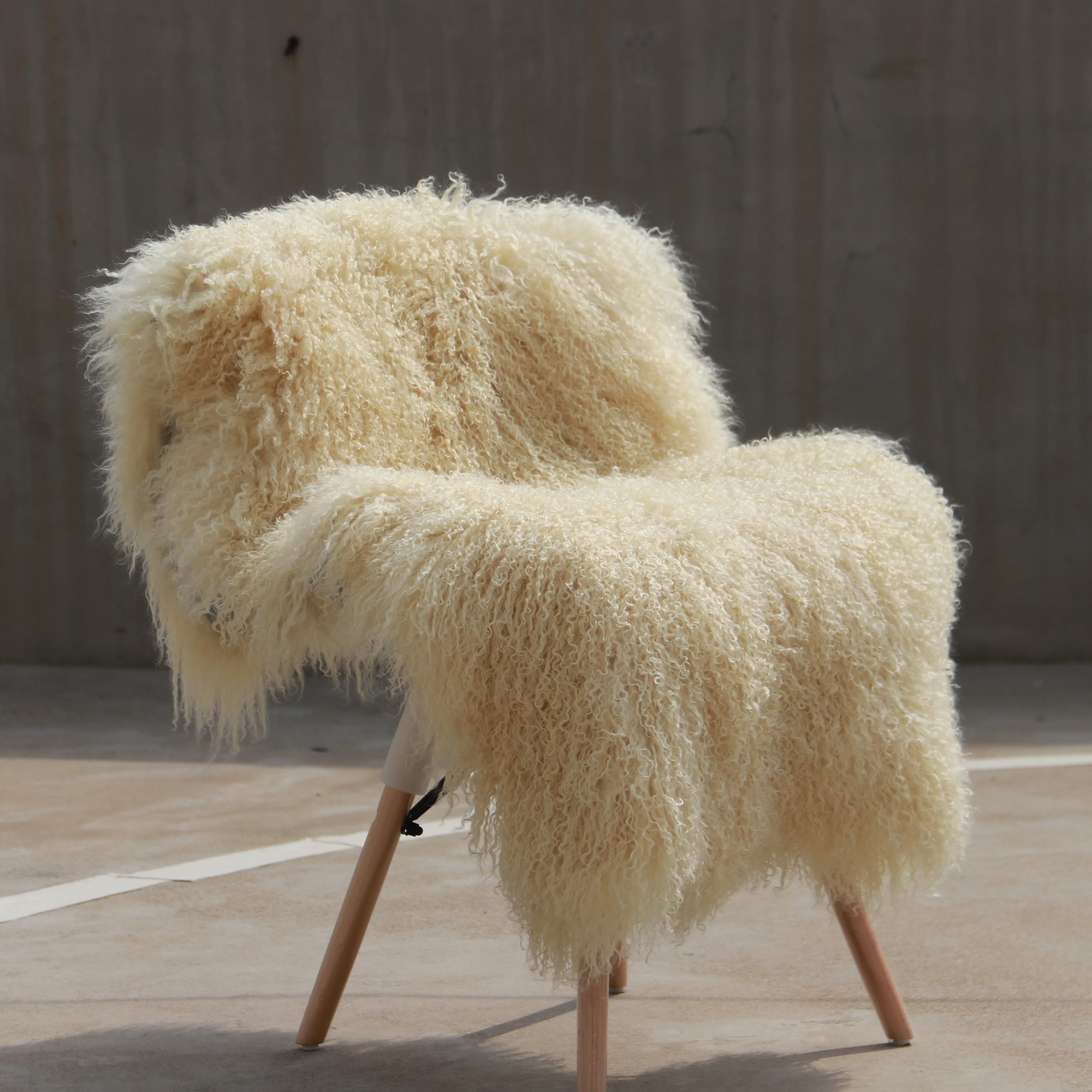 high quality Mongolian fur plate custom Tibetan sheep skin curly