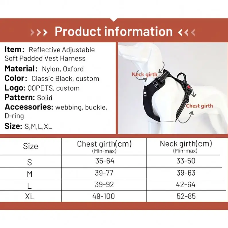 China Factory Nylon Easy Adjustable Dog Reflective Pet Harness