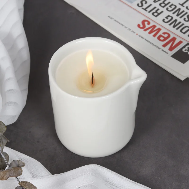 Handmade Aroma Massage Ceramic Candle With Spout High-end Customized Fragrance Oil candle