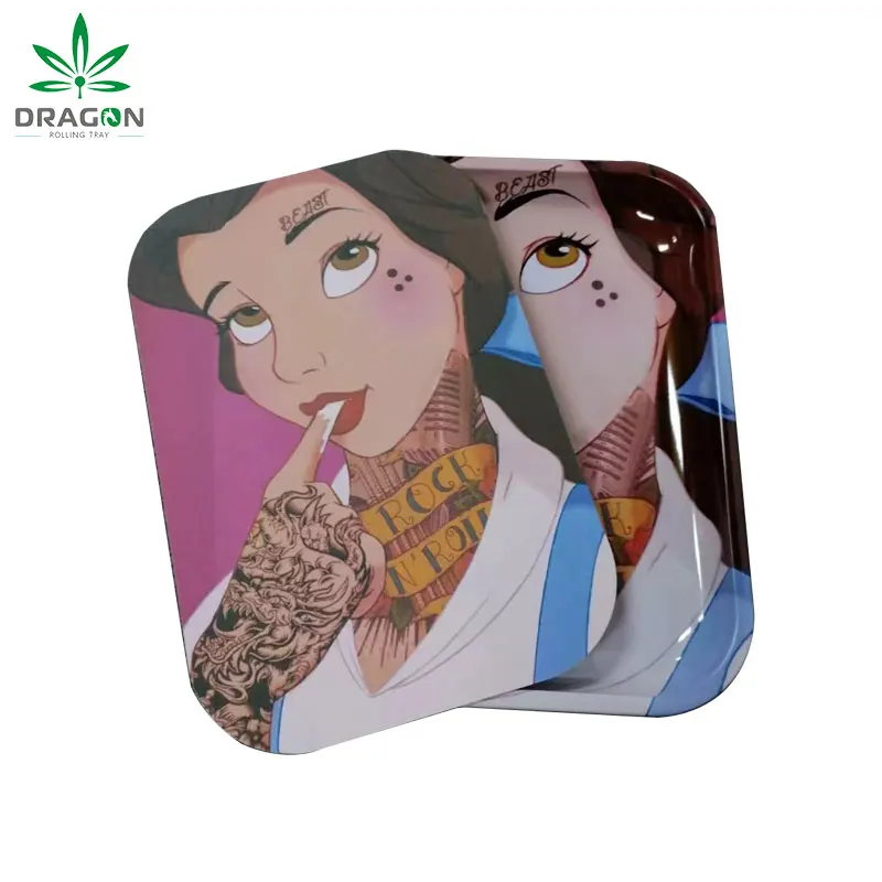 Tinplate Plate 18*14CM Metal Small Rolling Tray Tobacco Customizable Tin Blank Rolling Tray