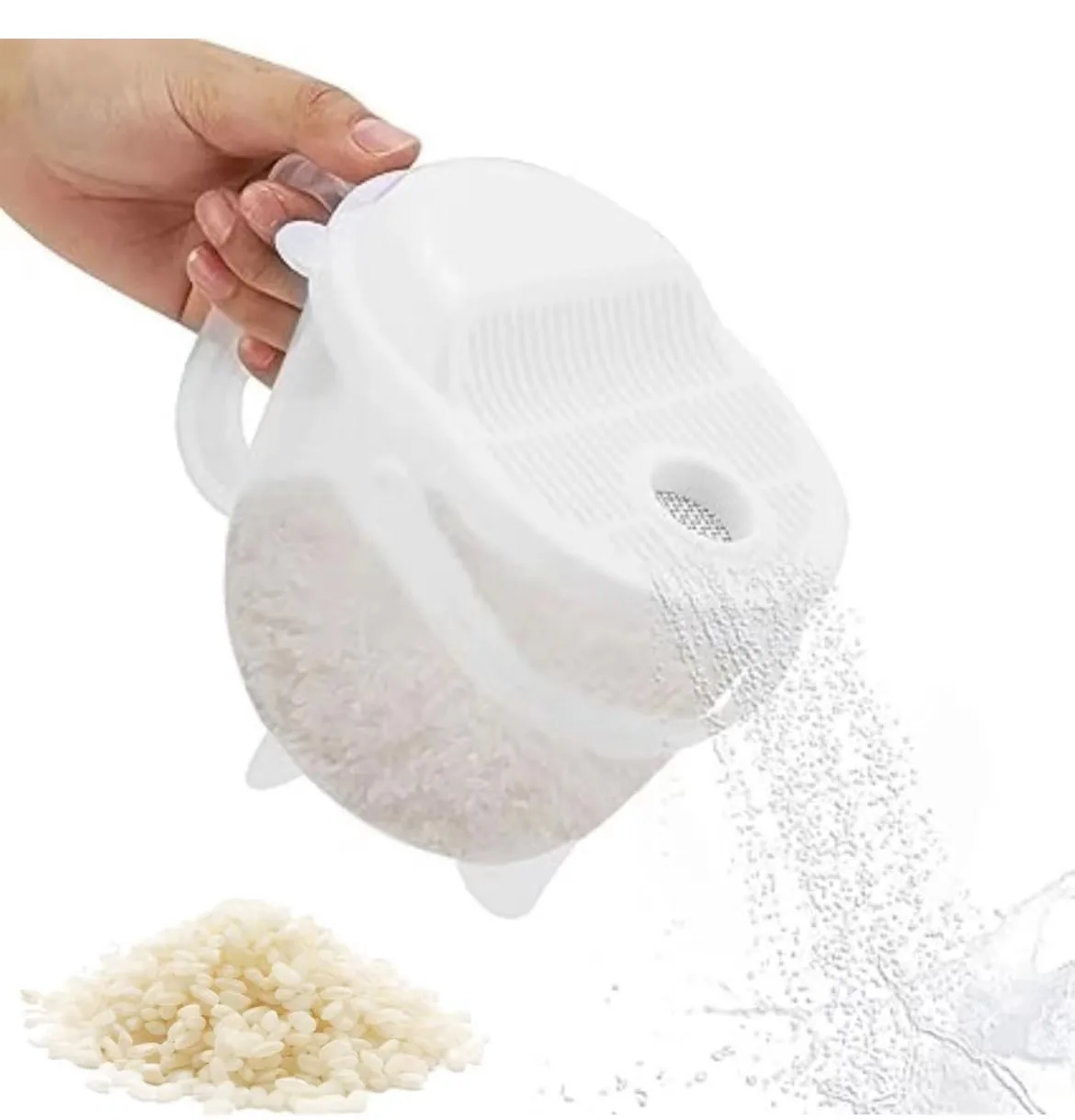 Rice Washer Plastic Rice Washing Bowl Vegetable Fruit Pasta Strainer Kitchen Colander