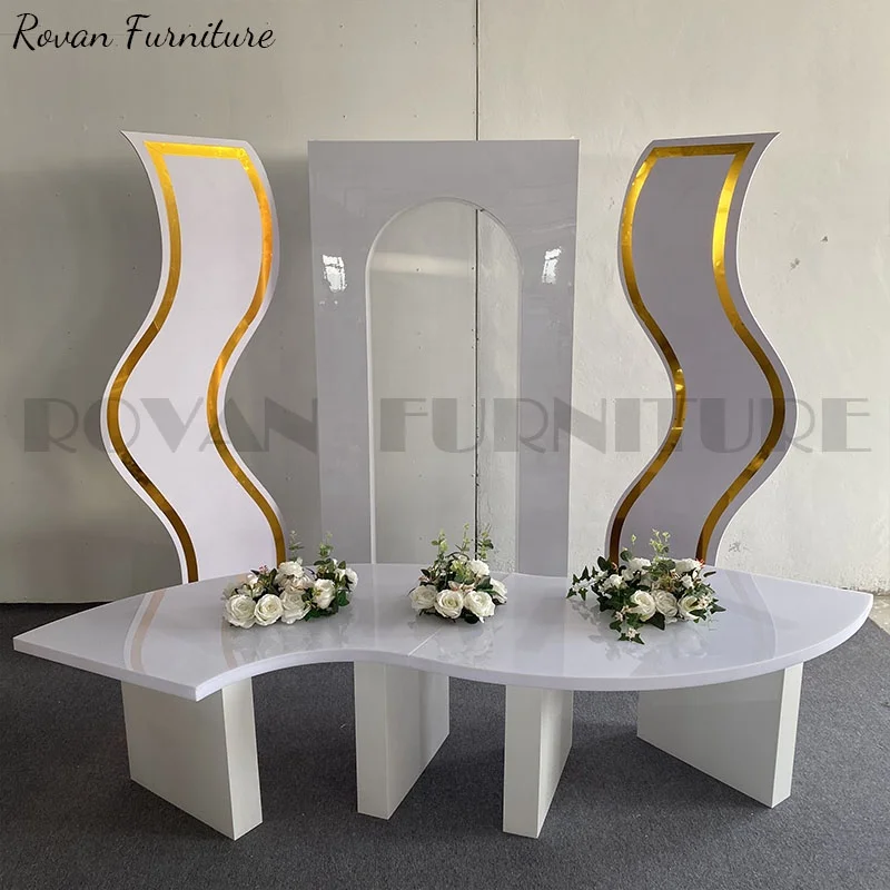PVC white plastic kids table party event decoration luxury circle round  wedding cake table kids wedding party table  for event