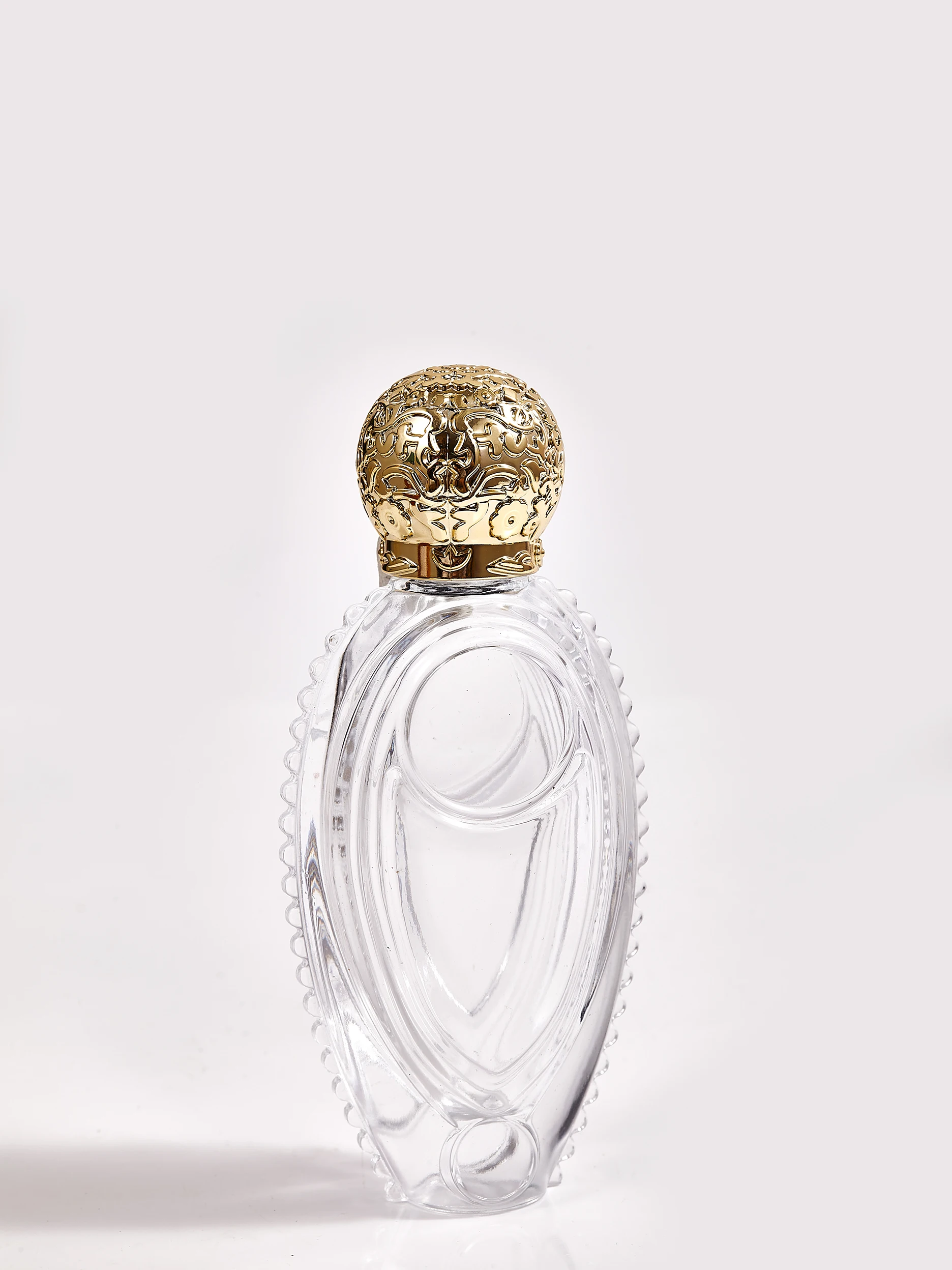 55ml Oval Glass Perfume Bottle With ABS Round Lid in Stock