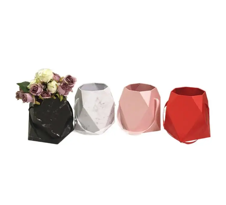 In Stock Paper Bouquet Mom Wholesale With Ribbon Gift Boxes For Flowers And Chocolates Flower Packaging Box
