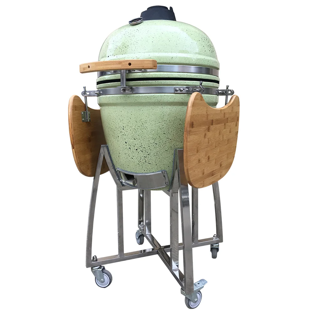 Auplex Asador Rotisserie 21inch Hand Painted  Charcoal bbq Smoker Ceramic Egg Kamado barbecue Grill