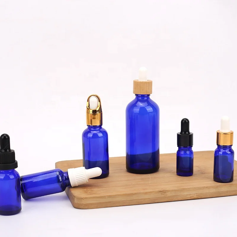 Empty Glass Dropper Bottle With Bamboo Lid Frosted Glass Bottle For Essential Oils Refillable Pipette Bottle